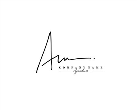 A M AM Signature initial logo template vector