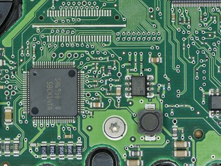 closeup of electronic circuit board