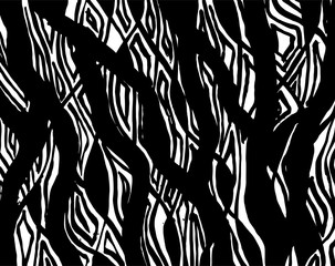 Brush grunge pattern. White and black vector.