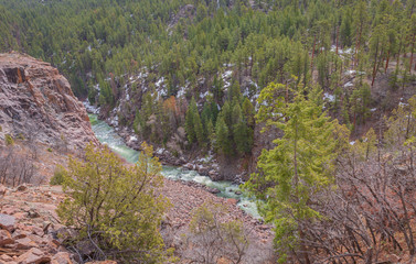 The Animas River flows through the San Juan National Forest in Colorado. Difficult to get to, one has to either hike or take a passenger train to get to the interior of this beautiful, untouched wild