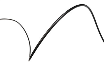 Black power cable socket isolated on white background -