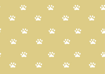 Cat footprint yellow background image.