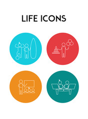 Life activity simple icons. Vector illustration