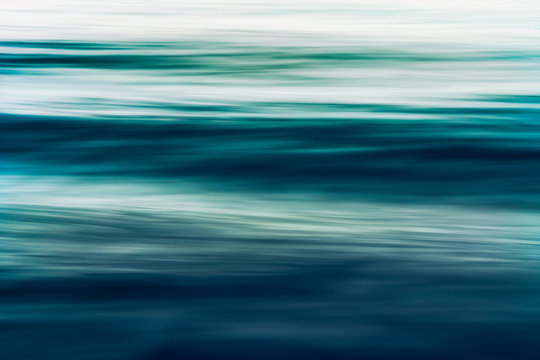 Abstract Background Seascape, Motion Blur, Long Exposure. Blue, Turquoise Colors
