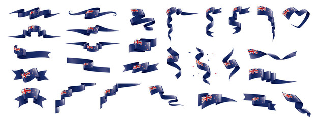 Fototapeta na wymiar New Zealand flag, vector illustration on a white background