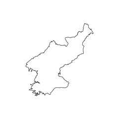 Map Of North Korea. Vector illustration
