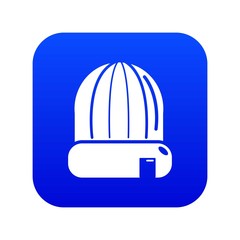 Winter hat cap icon blue vector isolated on white background