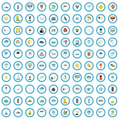 100 weather icons set in flat style for any design vector illustration