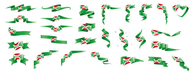Burundi flag, vector illustration on a white background