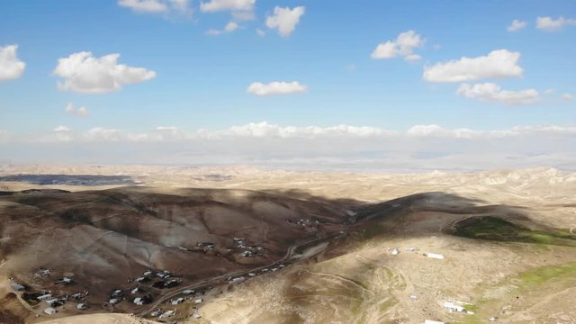 Houses Close to the desert Aerial view Drone shot of Houses Close to the desert in Israel city of Maale adumim