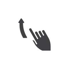 Obraz premium Flick up vector icon. Swipe up hand click filled flat sign for mobile concept and web design. Finger touch gesture glyph icon. Symbol, logo illustration. Pixel perfect vector graphics