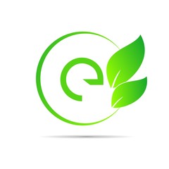  initial letter circle logo eco simple 