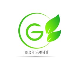  initial letter circle logo eco simple 