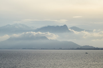 Beautiful clouds and high mountains