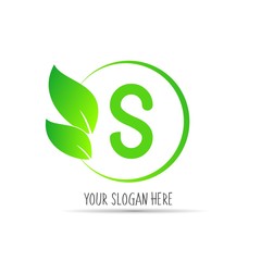  initial letter circle logo eco simple 