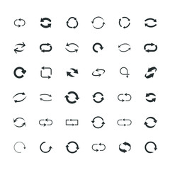Repeat icons set. set of refresh filled icons such as reload, update, reload, replay, loading arrow icons. repeat icons set