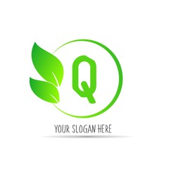  initial letter circle logo eco simple 