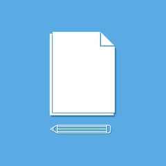 Document With Pencil ion logo sign