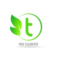  initial letter circle logo eco simple 