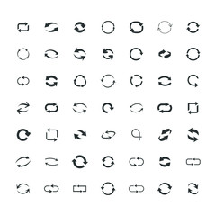 Repeat icons set. set of refresh filled icons such as reload, update, reload, replay, loading arrow icons. repeat icons set