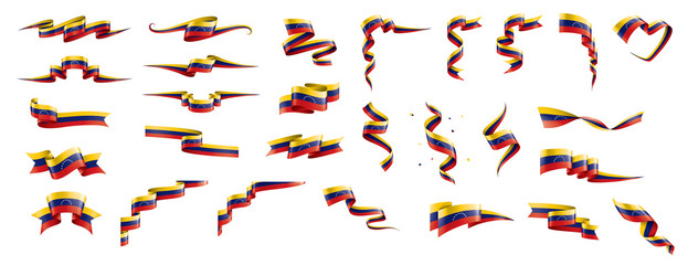 Venezuela flag, vector illustration on a white background - obrazy, fototapety, plakaty