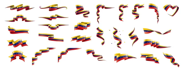 Foto op Aluminium Venezuela flag, vector illustration on a white background © butenkow