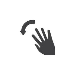 5x flick left vector icon. Swipe left hand Click filled flat sign for mobile concept and web design. Five finger touch gesture glyph icon. Symbol, logo illustration. Pixel perfect vector graphics