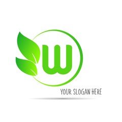  initial letter circle logo eco simple 