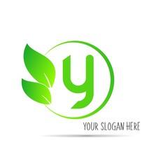  initial letter circle logo eco simple 