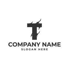 letter t logo template design