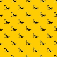 Patient in bed on a drip pattern seamless vector repeat geometric yellow for any design
