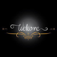 Fototapeta na wymiar welcome lettering text. Modern calligraphy style illustration Vector