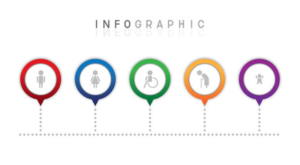 vector info graphic about population information with modern speech bubble
