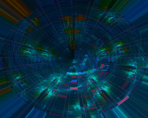  abstract digital fractal, fantasy design  sparkle future