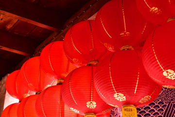 Chinese lantern decorate in the house are amulet  about lucky.