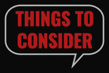 Things To Consider text on dark screen