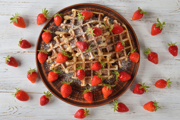 Waffles with strawberry