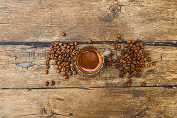 Espresso coffee and coffee beans