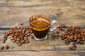 Espresso coffee and coffee beans