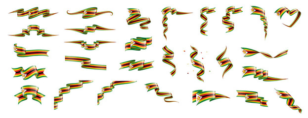 Zimbabwe flag, vector illustration on a white background