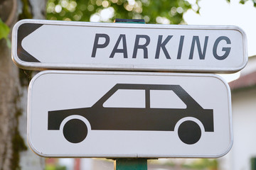 Parking sign in the park