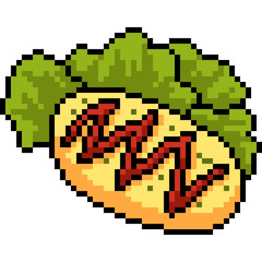 vector pixel art omelet set