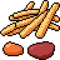 Fototapeta premium vector pixel art french fried