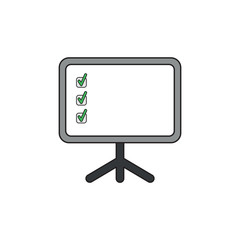 Vector icon concept of three check marks inside presentation board.