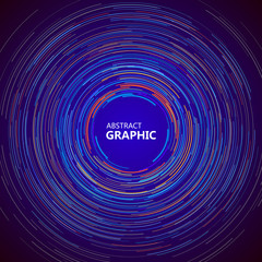 Abstract circle graphic composed of colorful circle lines, vector illustration.