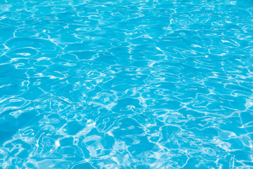 Beautiful ripple wave and blue water surface in swimming pool, Blue sea background and abstract