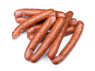 Heap of smoked sausages