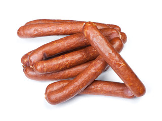 Heap of smoked sausages