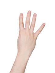 Male hand finger number