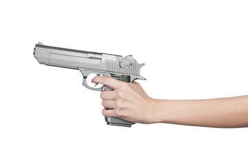 Pistol in female hand